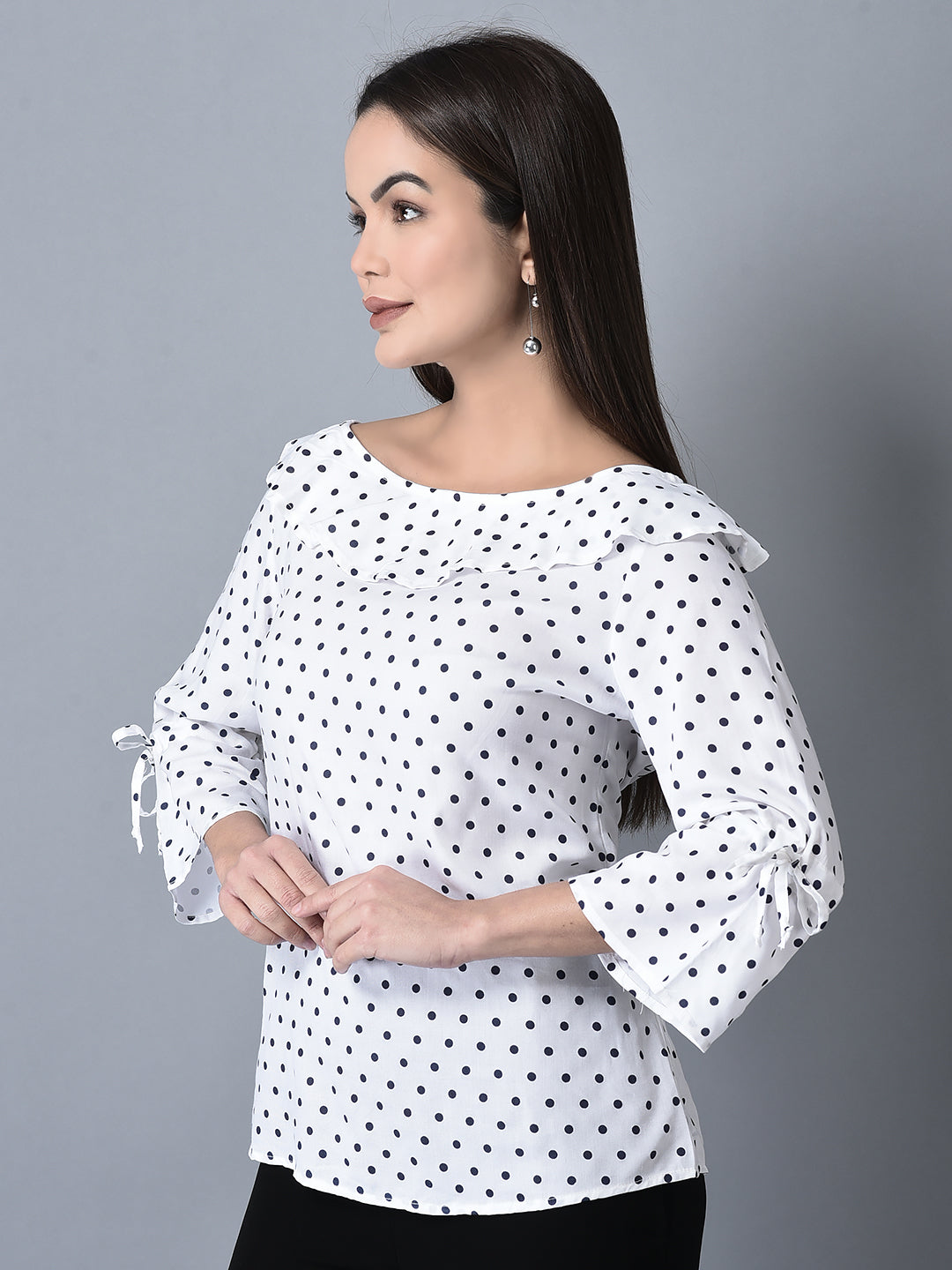 Canoe Women Flawless Fit Polka Dot Print Top