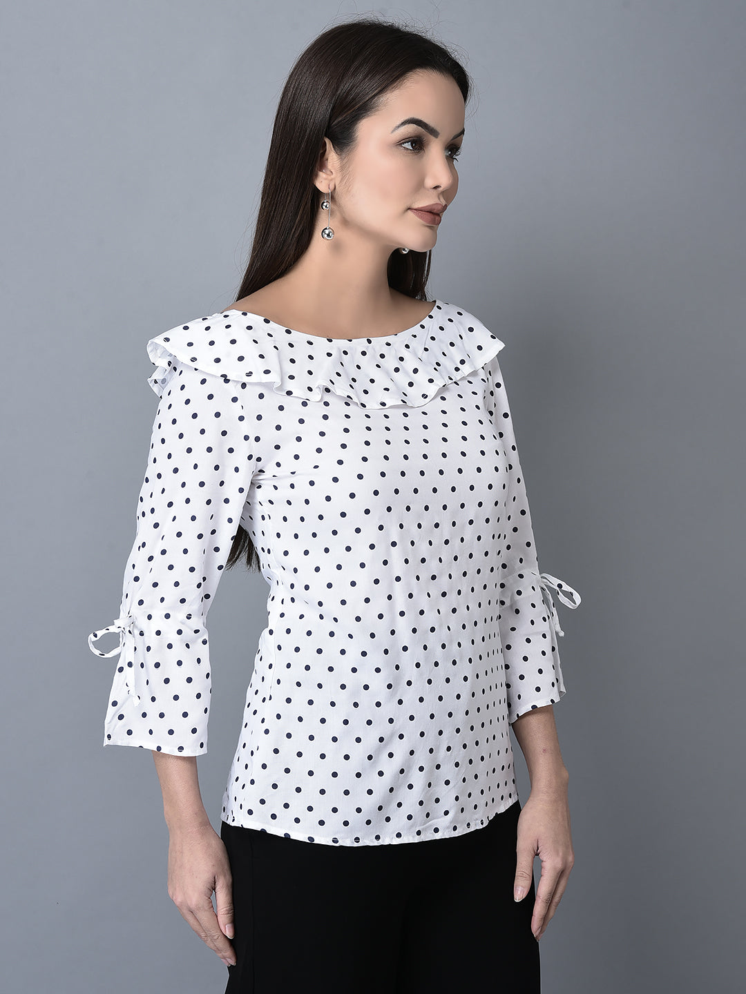 Canoe Women Flawless Fit Polka Dot Print Top