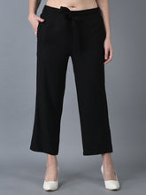 Load image into Gallery viewer, Canoe Women On-Trend Belt Tie-UP Black Color Trouser
