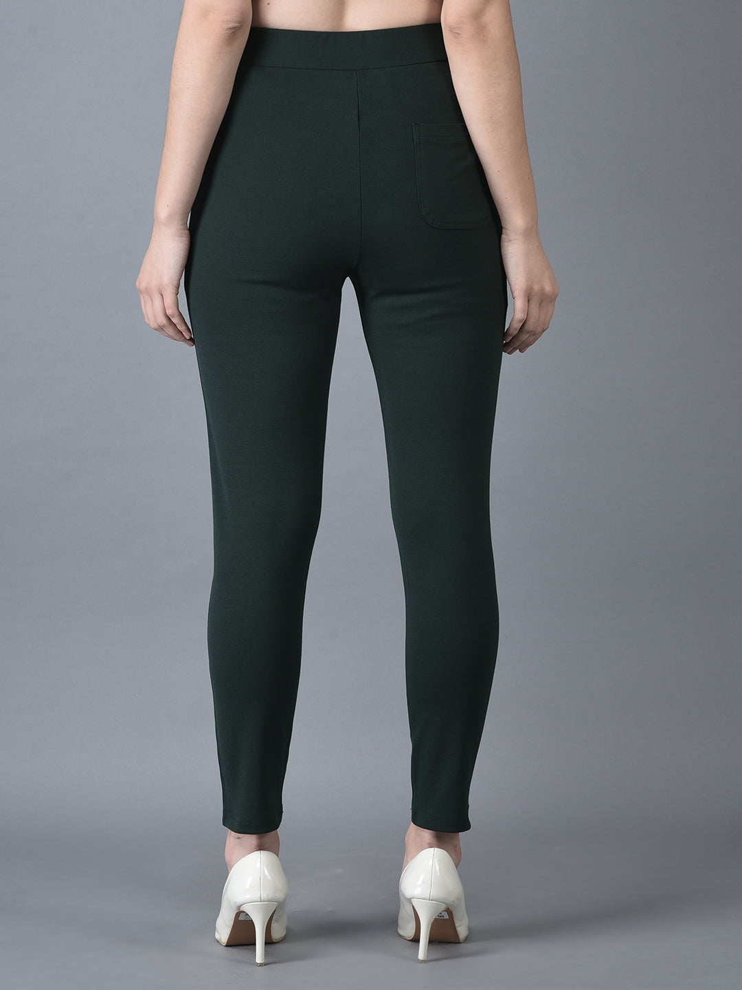 Canoe Women Abrasion-Free Green Color Jeggings