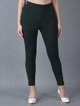 Load image into Gallery viewer, Canoe Women Abrasion-Free Green Color Jeggings

