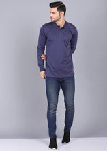 Load image into Gallery viewer, men t shirt, full sleeve t shirt, t shirt design, long sleeve shirts, tshirt design, best t shirts for men, cotton t shirt, blue t shirt
