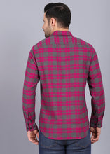 Load image into Gallery viewer, mens shirt, gents shirt, trending shirts for men, mens shirts online, low price shirting, men shirt style, new shirts for men, cotton shirt, grey shirt, purple shirt, full shirt for men, checkered shirt, collection of shirts, canoe
