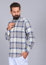 Load image into Gallery viewer, latest shirts for men, mens shirt, gents shirt, trending shirts for men, mens shirts online, low price shirting, men shirt style, new shirts for men, cotton shirt, full shirt for men, collection of shirts, checkered shirt, skyblue shirt, canoe casual shirt
