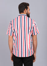 Load image into Gallery viewer, printed half sleeve shirts, red shirt mens, half sleeve shirt, best casual shirts for men, latest shirts for men, mens shirt, gents shirt, trending shirts for men, mens shirts online, low price shirting, men shirt style, new shirts for men, cotton shirt, full shirt for men, collection of shirts, striped shirt, casual shirt, smart fit, navy shirt for men, canoe
