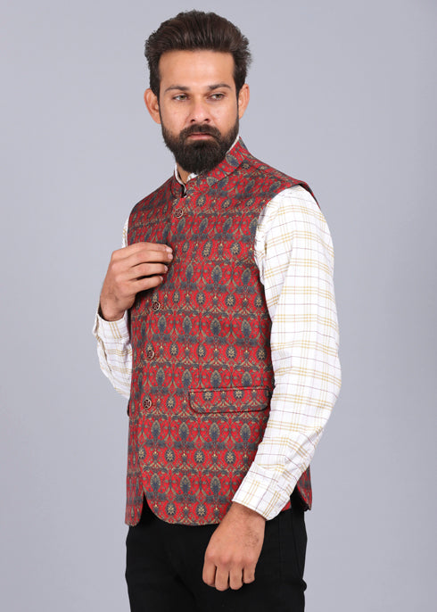 casual waist coat, wedding waist coat, latest waist coat for men, maroon waist coat, stylish waist coat, 2022 waist coat styles, printed waist coat for men, mens waist coat, nehru jackets for men, nehru jacket styles, canoe