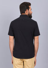 Load image into Gallery viewer, canoe half sleeve shirt, best casual shirts for men, latest shirts for men, mens shirt, gents shirt, trending shirts for men, mens shirts online, low price shirting, men shirt style, new shirts for men, cotton shirt, full shirt for men, collection of shirts, solid shirt, casual shirt, smart fit, black shirt, urban shirt
