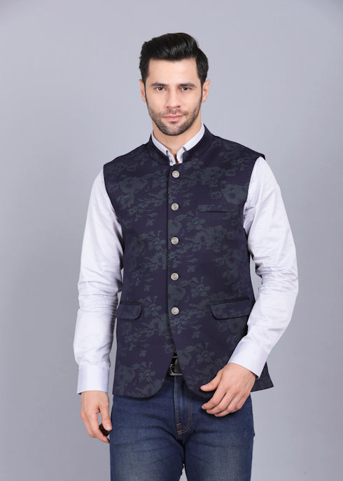 Navy Green Knitted Garment Waist Coat