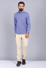 Load image into Gallery viewer, latest shirts for men, mens shirt, gents shirt, trending shirts for men, mens shirts online, low price shirting, men shirt style, new shirts for men, cotton shirt, full shirt for men, collection of shirts, checkered shirt, blue shirt, casual shirt, canoe smart fit shirt
