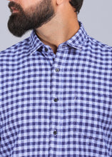 Load image into Gallery viewer, latest shirts for men, mens shirt, gents shirt, trending shirts for men, mens shirts online, low price shirting, men shirt style, new shirts for men, cotton shirt, full shirt for men, collection of shirts, checkered shirt, blue shirt, casual shirt, smart fit shirt, canoe
