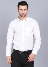 Load image into Gallery viewer, white formal shirt for men, best formal shirts for men, latest shirts for men, mens shirt, gents shirt, trending shirts for men, mens shirts online, low price shirting, men shirt style, new shirts for men, cotton shirt, full shirt for men, collection of shirts, solid shirt, formal shirt, smart fit shirt, full sleeve shirt, white shirt, party shirt, office shirts, canoe
