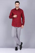 Load image into Gallery viewer, lycra shirt, canoe best formal shirts for men, latest shirts for men, mens shirt, gents shirt, trending shirts for men, mens shirts online, low price shirting, men shirt style, new shirts for men, cotton shirt, full shirt for men, collection of shirts, solid shirt, formal shirt, smart fit shirt, full sleeve shirt, burgundy shirt, party shirt, office shirts
