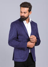 Load image into Gallery viewer, navy blue casual blazer, blazer for men, latest blazer for men, blazer coat, stylish blazer for men, blazer coat for men, branded blazer for men, latest blazer designs, canoe gents blazer

