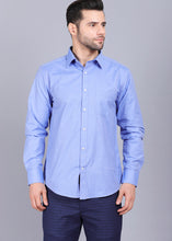 Load image into Gallery viewer, Perfect Fit Blue Formal Shirt Solid
