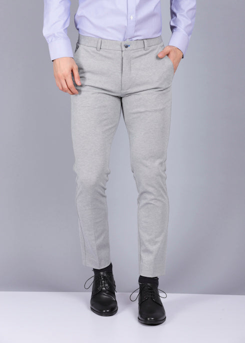 Buy STOP Grey Knitech Collection Mens Knitted Trouser With Super Stretch   Supercrease  Shoppers Stop