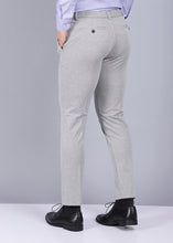 Load image into Gallery viewer, knitted trouser, grey trouser, gents trouser, trouser pants for men, formal trouser, men trouser, gents pants, men&#39;s formal trousers, office trousers, canoe
