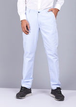 Load image into Gallery viewer, sky blue trousers, gents trouser, trouser pants for men, casual trouser, men trouser, gents pants, canoe men&#39;s casual trousers, trending men trouser
