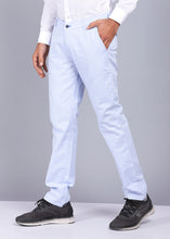 Load image into Gallery viewer, sky blue trousers, gents trouser, trouser pants for men, casual trouser, men trouser, gents pants, men&#39;s casual trousers, trending men trouser, canoe
