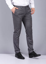 Load image into Gallery viewer, knitted trouser, grey trouser, gents trouser, trouser pants for men, formal trouser, men trouser, gents pants, canoe men&#39;s formal trousers, office trousers
