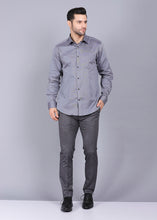Load image into Gallery viewer, best formal shirts for men, latest shirts for men, mens shirt, gents shirt, trending shirts for men, mens shirts online, low price shirting, men shirt style, new shirts for men, cotton shirt, full shirt for men, collection of shirts, solid shirt, formal shirt, smart fit shirt, full sleeve shirt, grey shirt, party shirt, canoe office shirts
