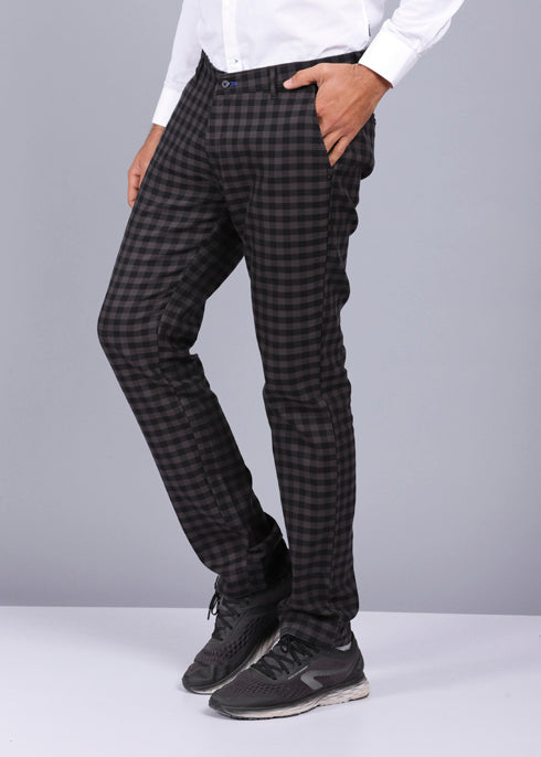 Casual hot sale checked trousers