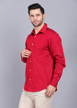Load image into Gallery viewer, best formal shirts for men, latest shirts for men, mens shirt, gents shirt, trending shirts for men, mens shirts online, low price shirting, men shirt style, new shirts for men, cotton shirt, full shirt for men, collection of shirts, solid shirt, canoe formal shirt, smart fit shirt, full sleeve shirt, red shirt, party shirt, office shirts
