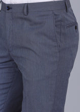 Load image into Gallery viewer, canoe solid trouser, gents trouser, trouser pants for men, grey trouser for men, formal trouser, men trouser, gents pants, men&#39;s formal trousers, office trousers
