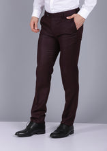 Load image into Gallery viewer, mens wine trousers, gents trouser, trouser pants for men, formal trouser, men trouser, gents pants, canoe men&#39;s formal trousers, office trousers
