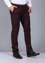 Load image into Gallery viewer, mens wine trousers, canoe gents trouser, trouser pants for men, formal trouser, men trouser, gents pants, men&#39;s formal trousers, office trousers
