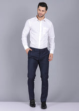 Load image into Gallery viewer, blue trouser, gents trouser, trouser pants for men, formal trouser, men trouser, gents pants, canoe men&#39;s formal trousers, office trousers
