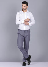 Load image into Gallery viewer, checkered trouser, gents trouser, trouser pants for men, grey trouser for men, formal trouser, men trouser, gents pants, men&#39;s formal trousers, office trousers
