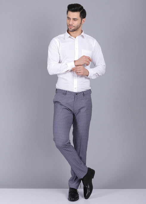 Buy HANGUP Formal Trousers Bottom Wear Slim Fit Formal Trousers Grey Color  online