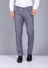 Load image into Gallery viewer, checkered trouser, gents trouser, trouser pants for men, grey trouser for men, formal trouser, men trouser, gents pants, men&#39;s formal trousers, office trousers
