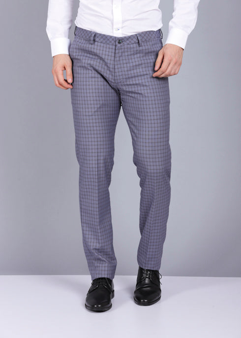 Buy Men Grey Check Carrot Fit Formal Trousers Online  620360  Peter  England