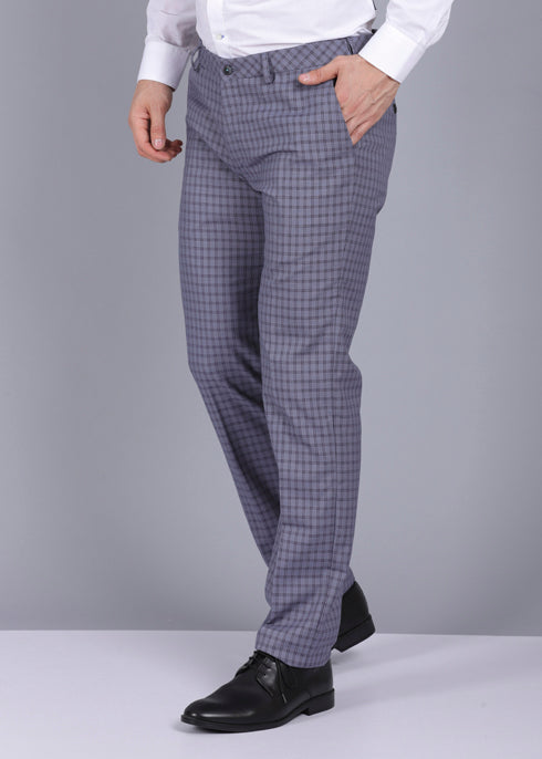 Buy Selected Homme Grey Checked Slim Fit Flat Front Trousers for Men Online  @ Tata CLiQ Luxury