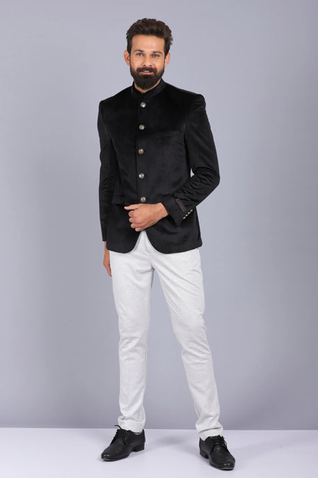 formal Bandhgala for men, bandhgala style, black color bandhgala, bandhgala coat, latest bandhgala 2022, canoe