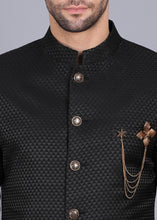 Load image into Gallery viewer, Dawson Indo Western Black Formal Knitted
