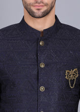 Load image into Gallery viewer, men indo western, indo western dress for men, indo western kurta for men, indo western for groom, indo western wear for men, indowestern kurta, navy blue indo western, indo western outfits, mens indo western for men wedding, canoe

