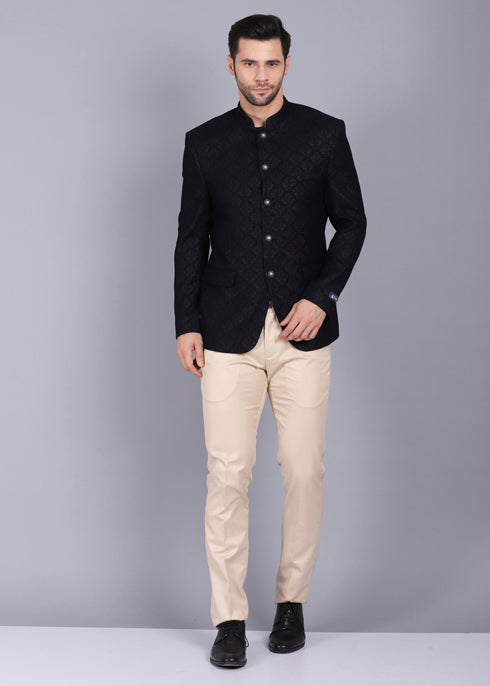 formal Bandhgala for men, bandhgala style, black color bandhgala, bandhgala coat, printed bandhgala, latest bandhgala 2022, canoe