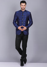 गैलरी व्यूवर में इमेज लोड करें, formal Bandhgala for men, bandhgala style, blue color bandhgala, bandhgala coat, printed bandhgala, latest bandhgala style 2022, canoe
