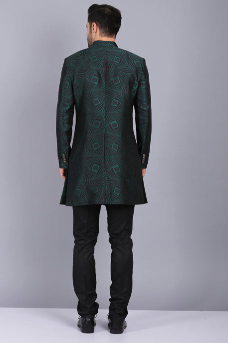 men indo western, indo western dress for men, indo western kurta for men, indo western for groom, indo western wear for men, indowestern kurta,  dark green indo western, indo western outfits mens, indo western for men wedding, printed indo western, canoe 