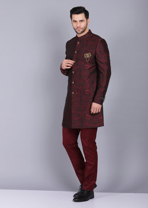 men indo western, indo western dress for men, indo western kurta for men, indo western for groom, indo western wear for men, indowestern kurta,  lotus red indo western, indo western outfits mens, indo western for men wedding, printed indo western, canoe