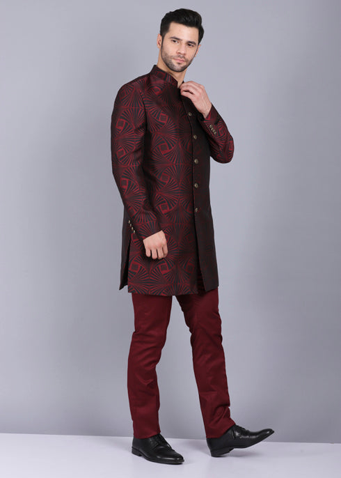 men indo western, indo western dress for men, indo western kurta for men, indo western for groom, indo western wear for men, indowestern kurta,  lotus red indo western, indo western outfits mens, indo western for men wedding, printed indo western, canoe